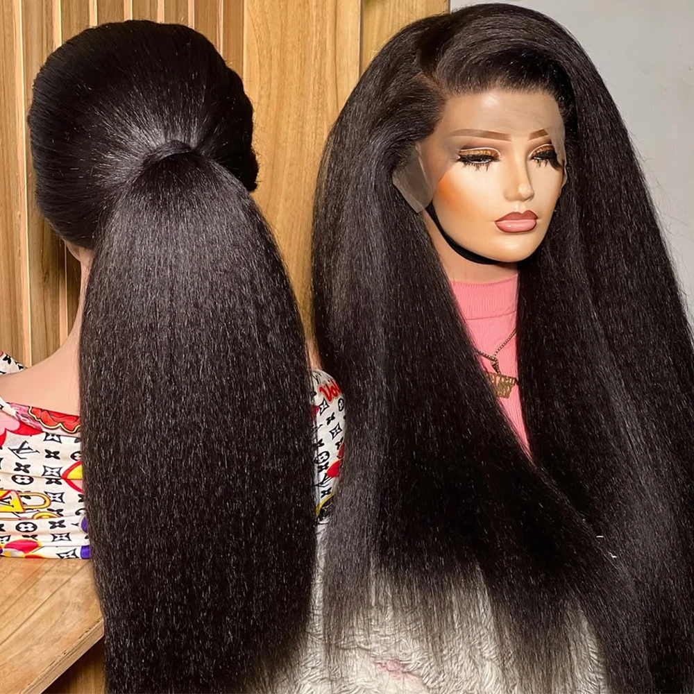 

Плотность 400 100% человеческие волосы Кудрявые прямые парики 13x6 HD Прозрачные парики на шнурке 30 36 дюймов Бразильские парики Предварительно выщипанные Wear And Go