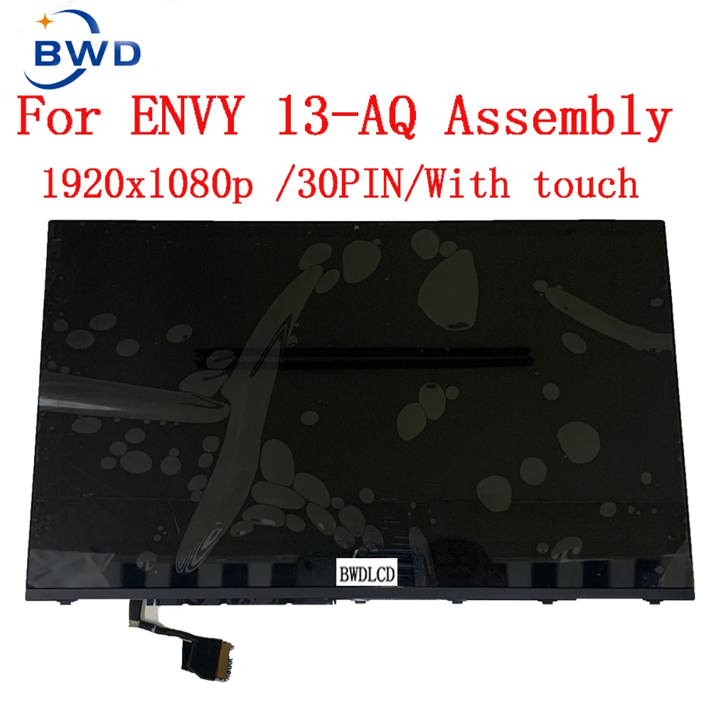 13.3 LCD zamiennik dla HP ENVY 13-AQ 13T-AQ000 13T-AQ100 FHD LCD zespół ekranu dotykowego z ramką L53372-001