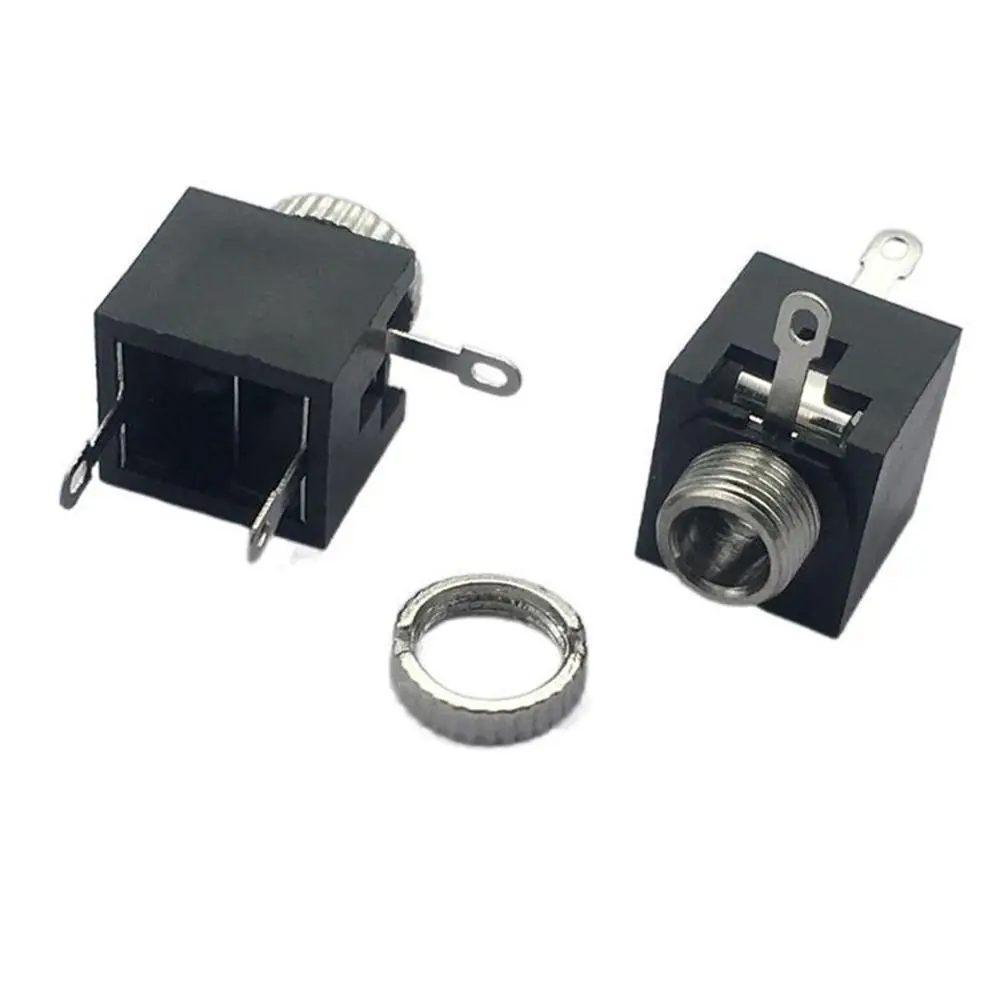 10Pcs 3.5mm 3.5mm Mono Female Jack 3Pin DIP Design Plastic Metal 3Pin DIP Headphone DC 30V 0.2A Rated