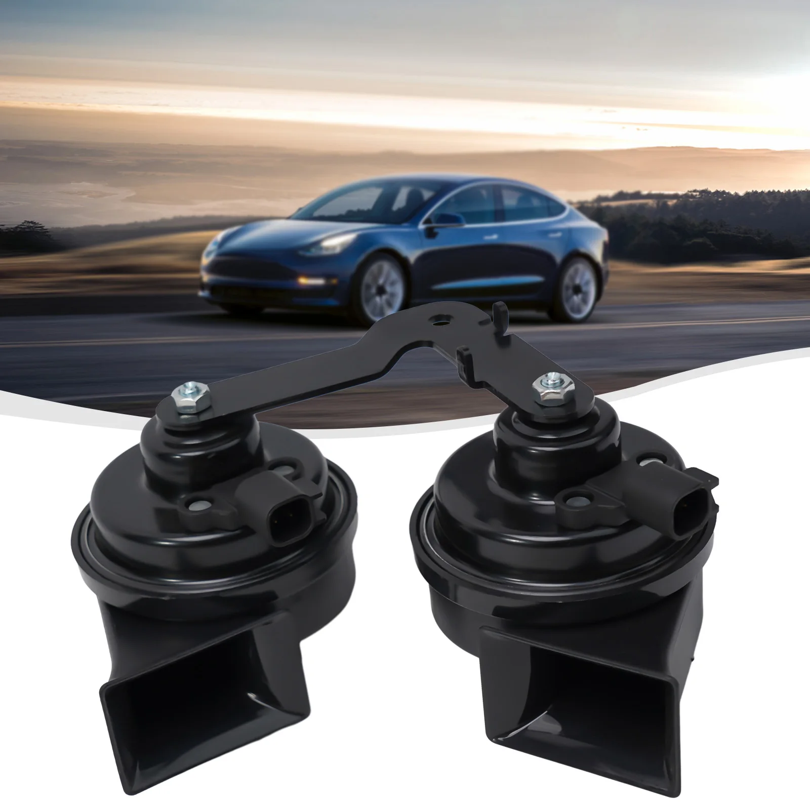 2 pezzi Direct Fit Car Loud Snail Horn Black ABS per Tesla per il modello 3 OEM muslimah Car Interior Speak alte/basse frequenze