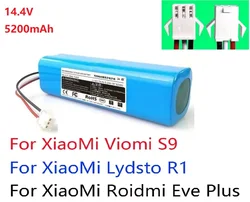 Replacement For XiaoMi Lydsto R1 Roidmi Eve Plus Viomi S9 Robot Vacuum Cleaner Battery Pack Capacity 14.4V 5200mAh Accessories