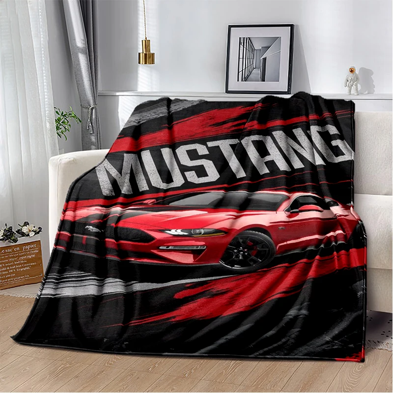 ثلاثية الأبعاد موستانج سباق السيارات تسجيل GTR بطانية قطيفة ناعمة ، بطانية الفانيلا رمي بطانية لغرفة المعيشة غرفة نوم غطاء أريكة تتحول لسرير هدية #1