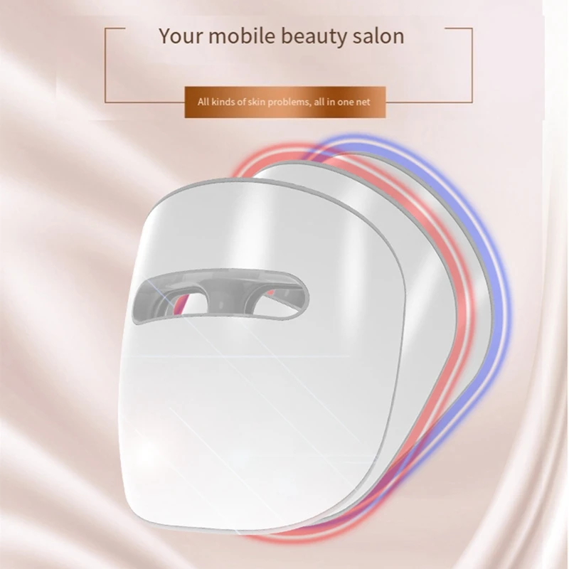 Maschera facciale a LED per la cura della pelle del viso, maschera a luce rossa per viso, infrarossi, maschera a luce rossa e blu per la cura della pelle durevole facile da usare