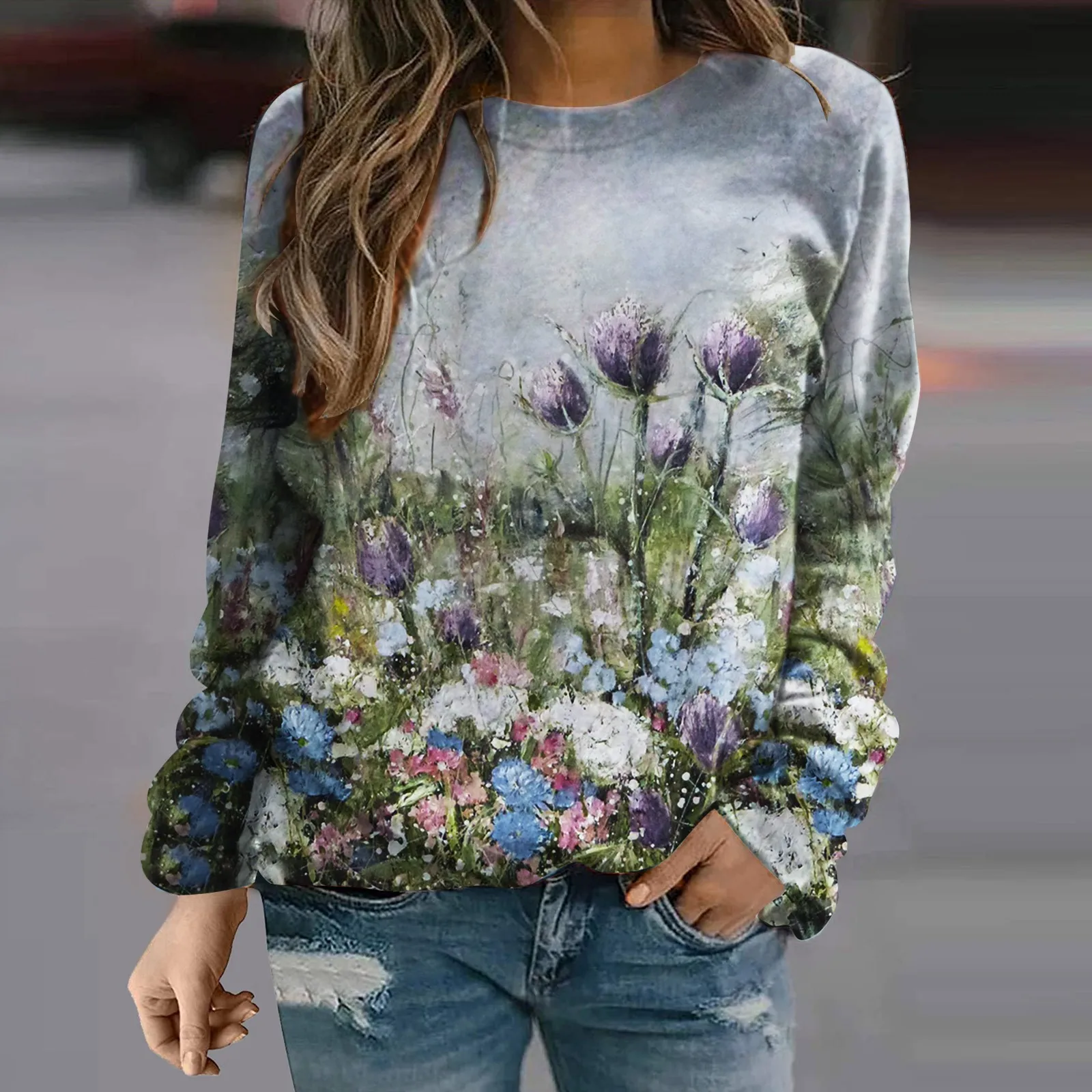 Autumn Flower Bird 3D Print Long Sleeve Women Hoodie Streetwear Female Hoodies Sweatshirts Pullovers Oversized Woman Clothing