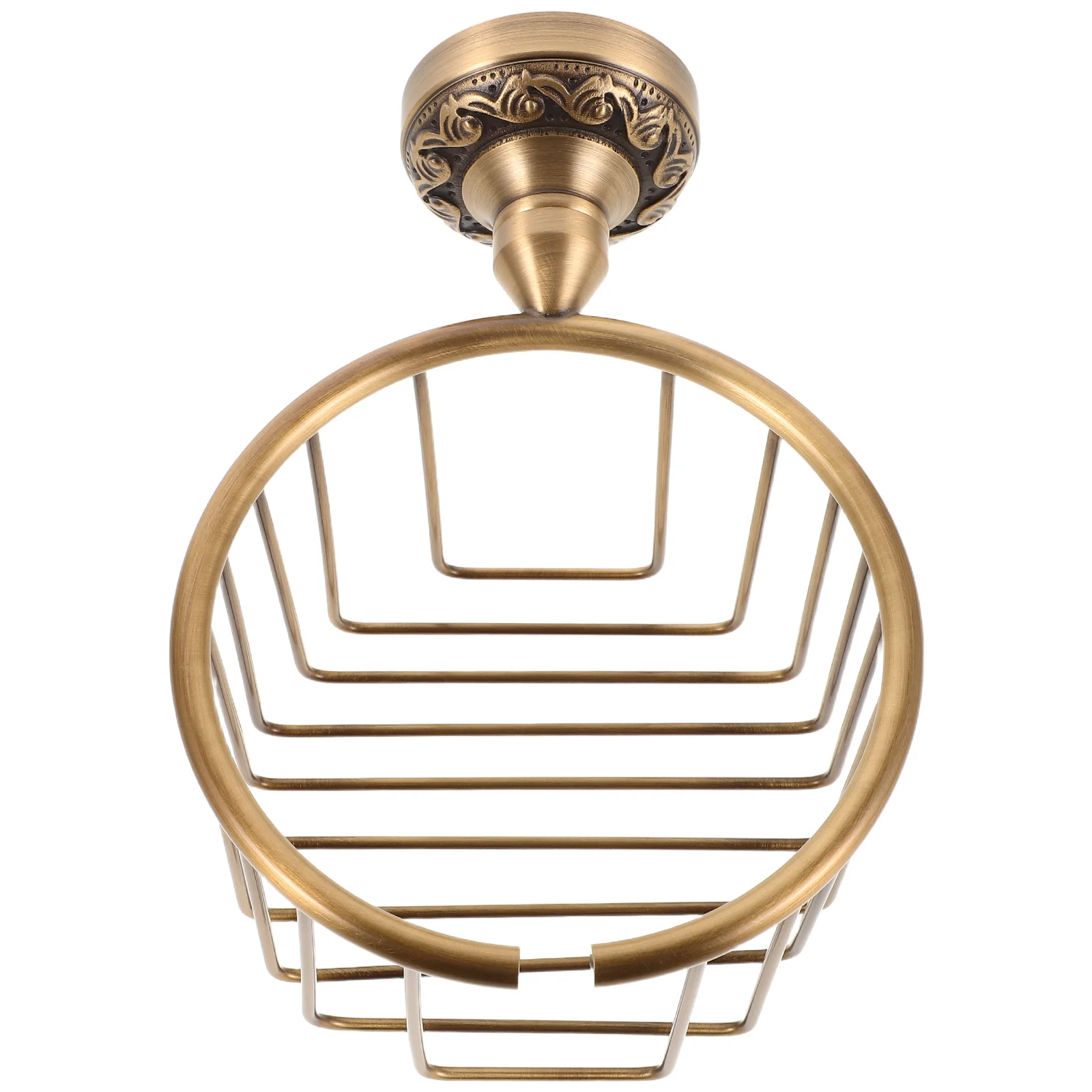 

Vintage Brass Toilet Paper Holder Wall Mounted Tissue Storage Rack Bathroom Organizer Rustic Wire Basket Towel Holder