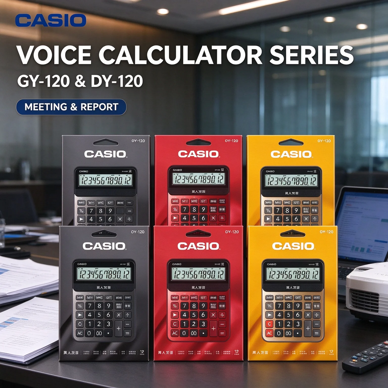 Casio GY120 DY120 Voice Desktop Calculator Metal Front Panel, Percentage Calculation for Small Business Bookkeeping