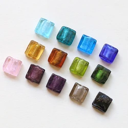 1pcs Coloured Glaze Squares Scattered Beads Translucent Sense Of Beads Personality Pendant Jewelry Earring Diy Material