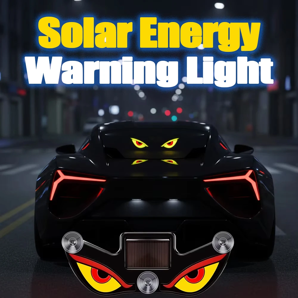 Solar Power Devil Eye Car Lights Demon's Eye Dynamic Expression LED Light with Suction Cup Rechargeable Decorative Lamps Strips