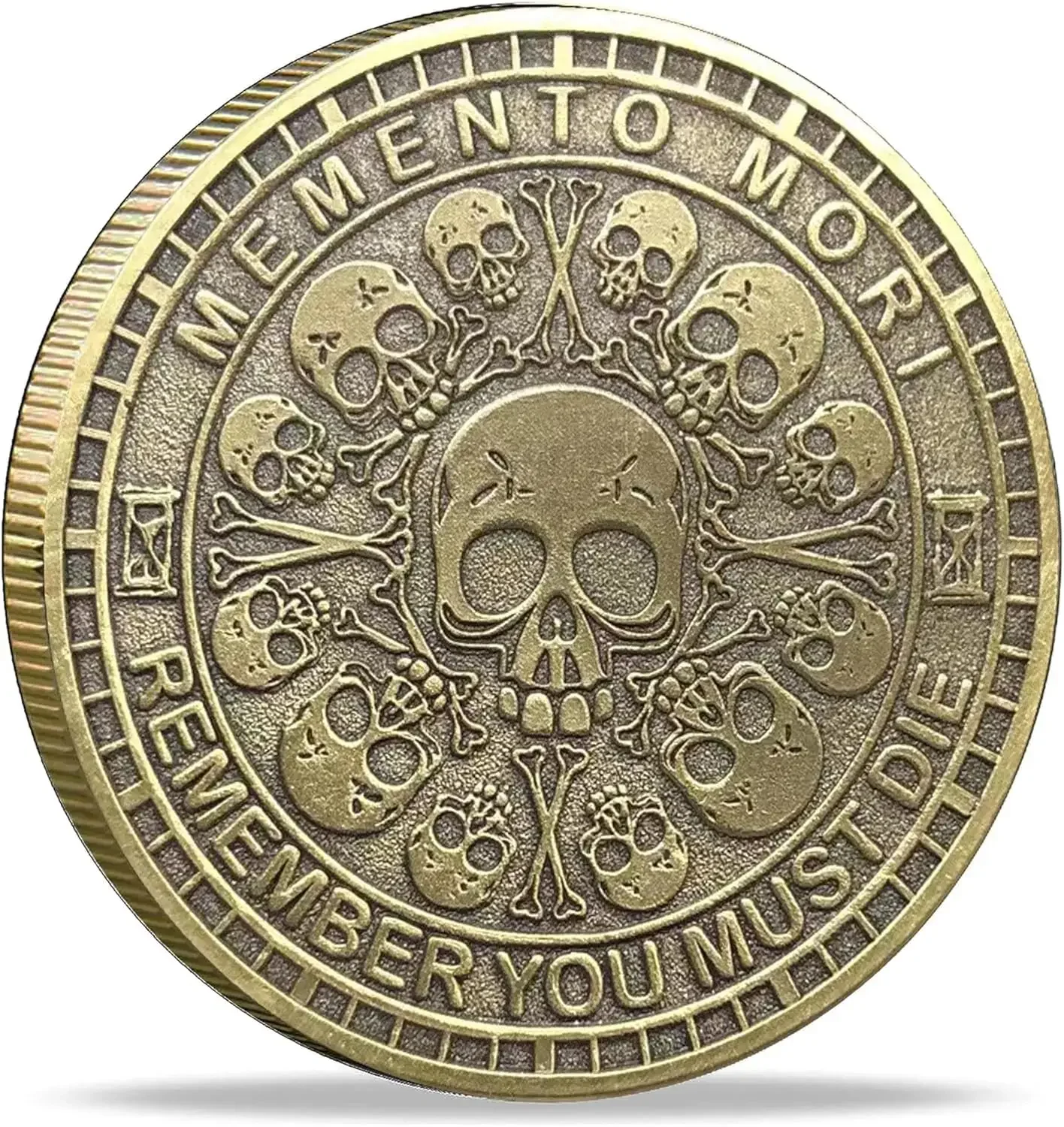 Memento Mori Challenge Coin for Stoicism Practice and Amor Fati Meditation - Premium Decorative Commemorative Collection