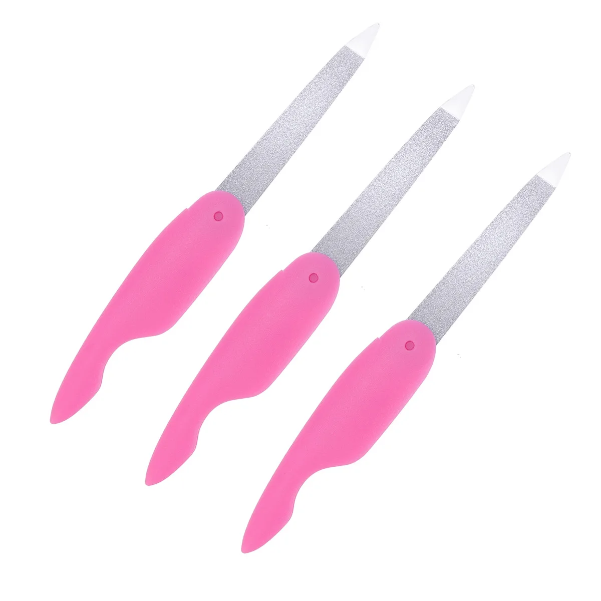 

3Pcs Durable Stainless Steel Nail Buffers Folding Design Practical Manicure Set For Daily Use