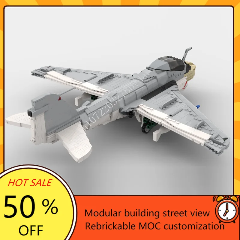 1570PCS MOC Custom Puzzles1:35 Scale A-6E Intruder Model DIY Assembled  Aircraft Educational Creative Children Birthday Toy Gift