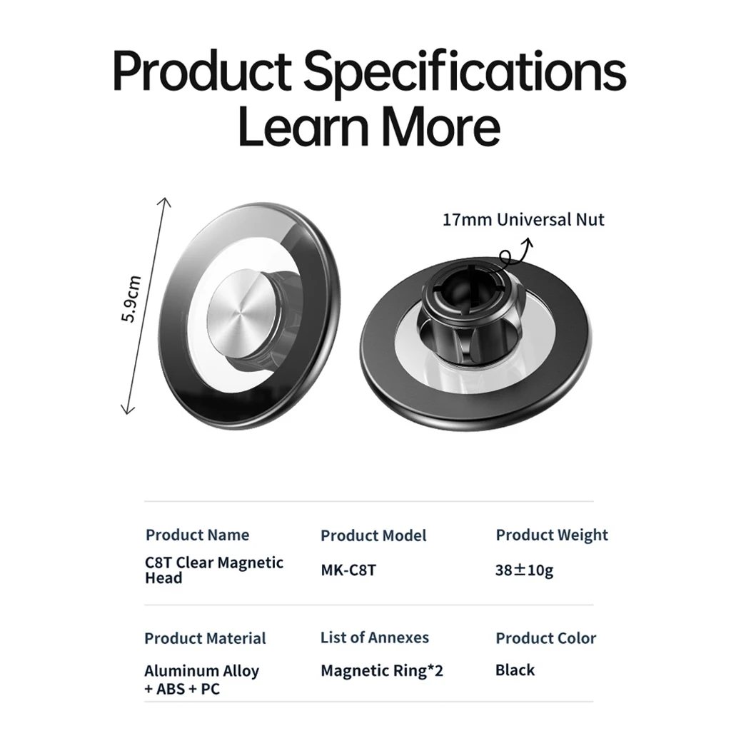Magnetische Handyhalterung für Live-Streaming und mobiles Fotografieren, kompatibel mit MagSafe, passend für 17-mm-Kugelkopf und 1/4-Zoll-Gewinde-Stativ. – Detail 5