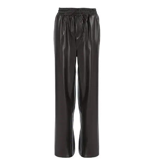 Women's Pants Autumn Winter Fashion Sexy Temperament Gray Velvet Matte Leather Pants Retro High-End High Waisted Casual Pants