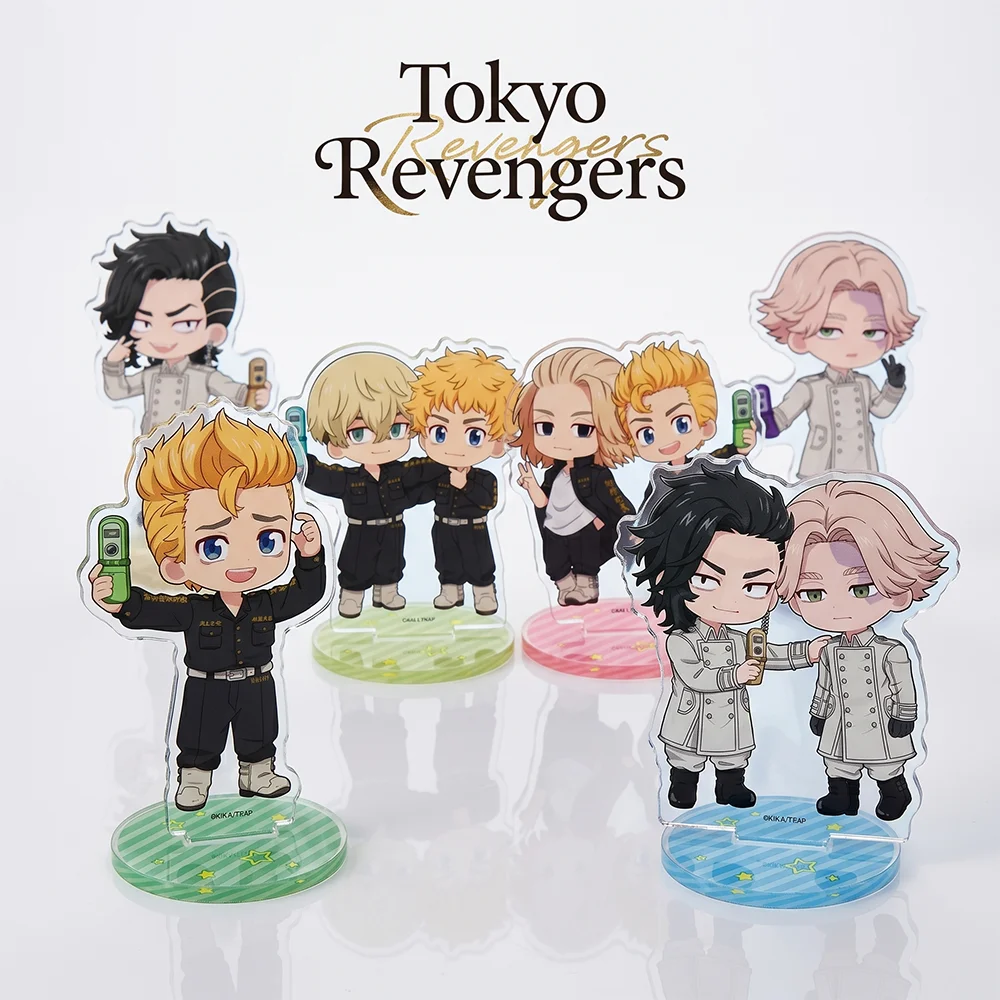 

Anime Tokyo Revengers Q version selfie series Mikey Chifuyu 10CM Acrylic Stand keychain Cute Figure Model Desk Decor gifts