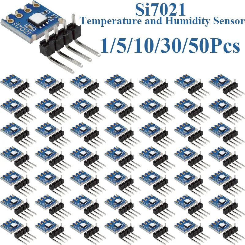 1~50Pcs Si7021 High Precision Temperature and Humidity Sensor Module Industrial Grade SI7021-A20-GM1R I2C Communicati Interface