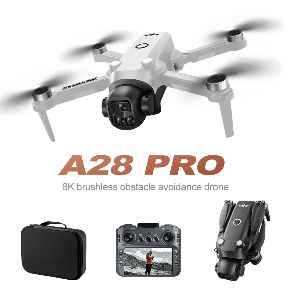 새로운 A28 RC 드론 8K 전문가용 HD 카메라 비행기 비디오 UAV 스크린 리모컨 쿼드콥터 드론 장난감 어린이 성인 선물