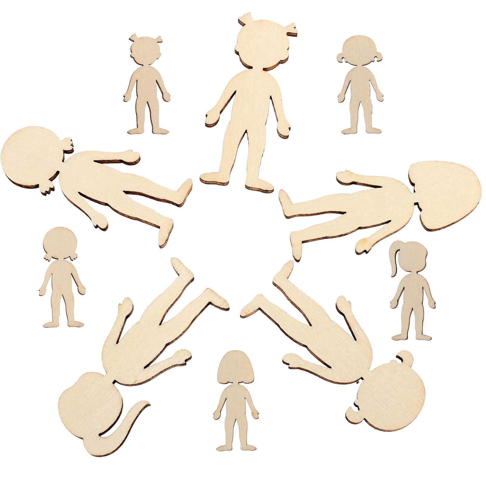 

50pcs Cutouts Unfinished Chips for Kids Craft Diy Figure Shaped Blanks Painted Figure Cutouts Graffiti Pieces