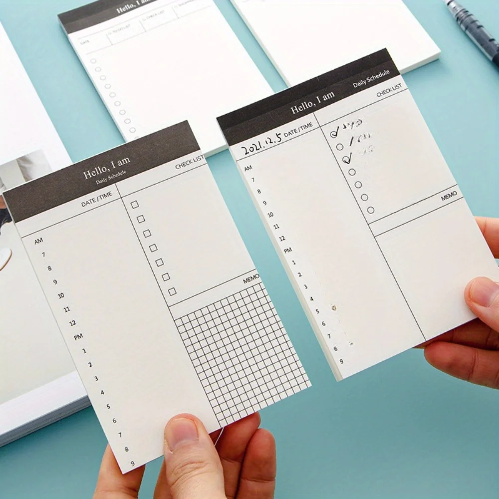 4-Pack Time Management Sticky Notes Planner Notepad - 50 Sheets Each - Ideal Gift for Teachers, Women, and Colleagues