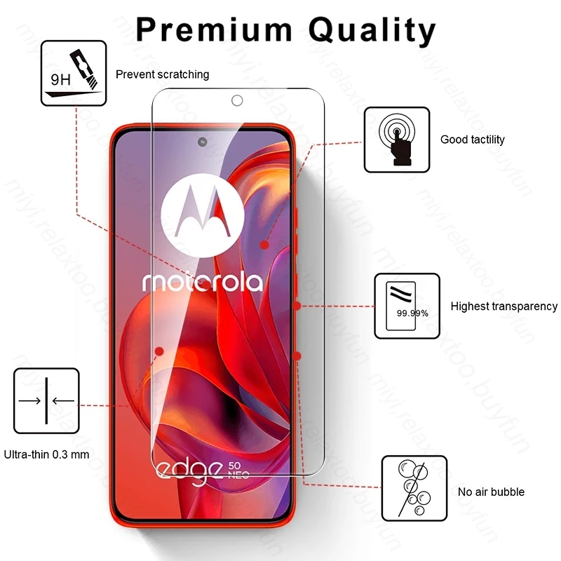 2Pcs 19D Tempered Glass for Motorola Edge 50 Neo 5G 2024 XT2409-5 6.4\
