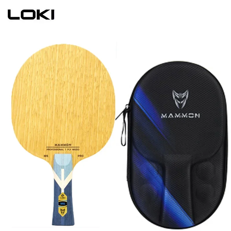 Original LOKI MAMMON M6 PRO Table Tennis Blade 7 PLY Wood Ping Pong Paddle Professional Ping Pong Racket with EVA Hard Case