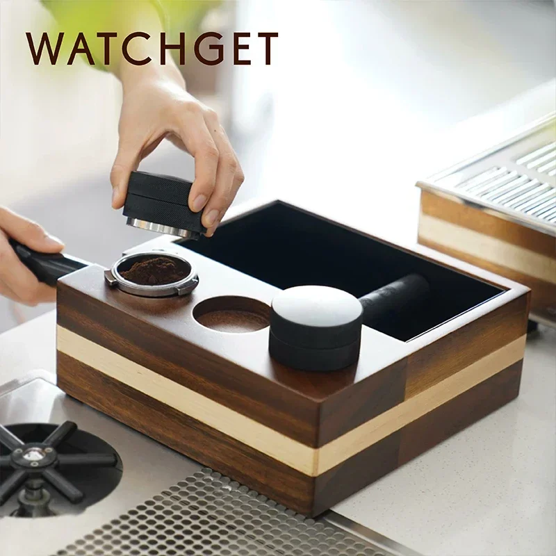 Integrated coffee machine multi-functional solid wood slag box pressing powder handle bracket adjustable