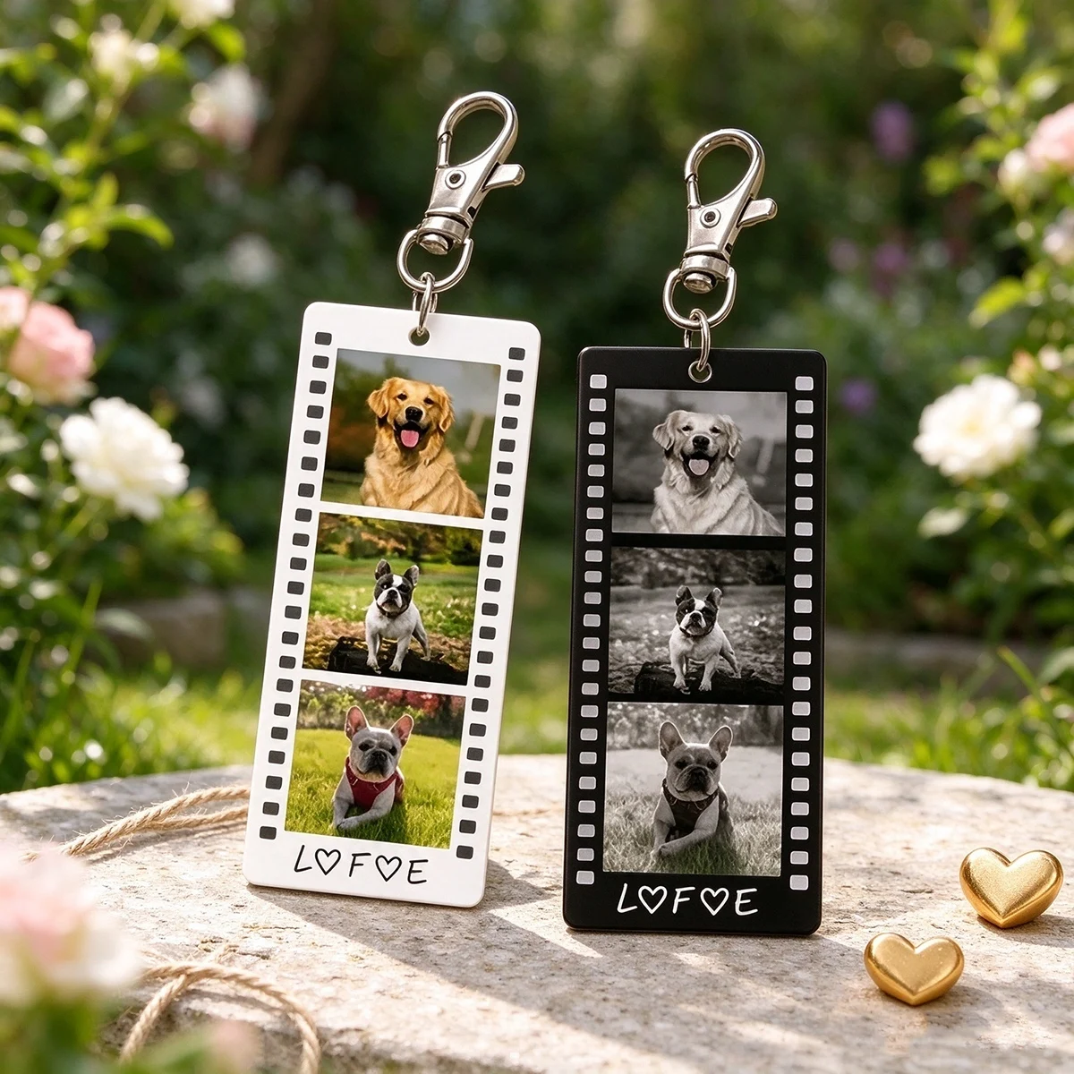1PC Custom Photo Strip Acrylic Keychain, Personalized Film Strip Photo Keyring, Couple Keepsake, Perfect for Anniversary & Valen