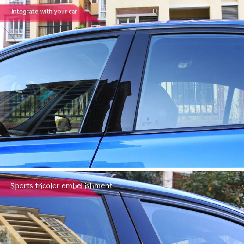 For Geely Geometry C 2022 2021 2020 Car B C Pillar Middle Central Column PC Window Decoration Strip Sticker Accessories 6pcs