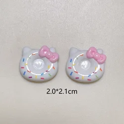 10pcs Pink Coffee Light Brown Kawaii Bow Cat Claws Resin Jewelry Handmade Hair Clip Phone Case Decoration Big Nail Charms
