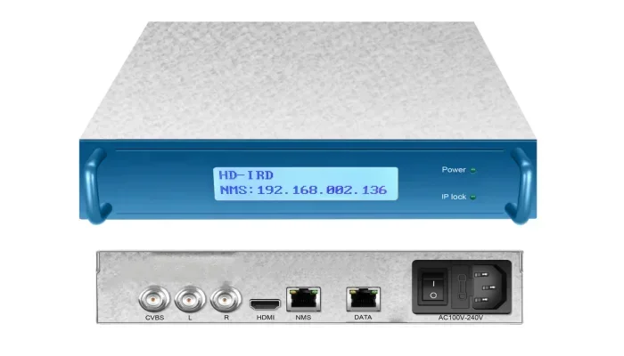 

2025 mini Network Decoder SRT/HTTPS/HLS/M3U8/RTMP IP to SDI/HD-MI/AV Output HD IRD Video Decoder H.264 H.265 decoding