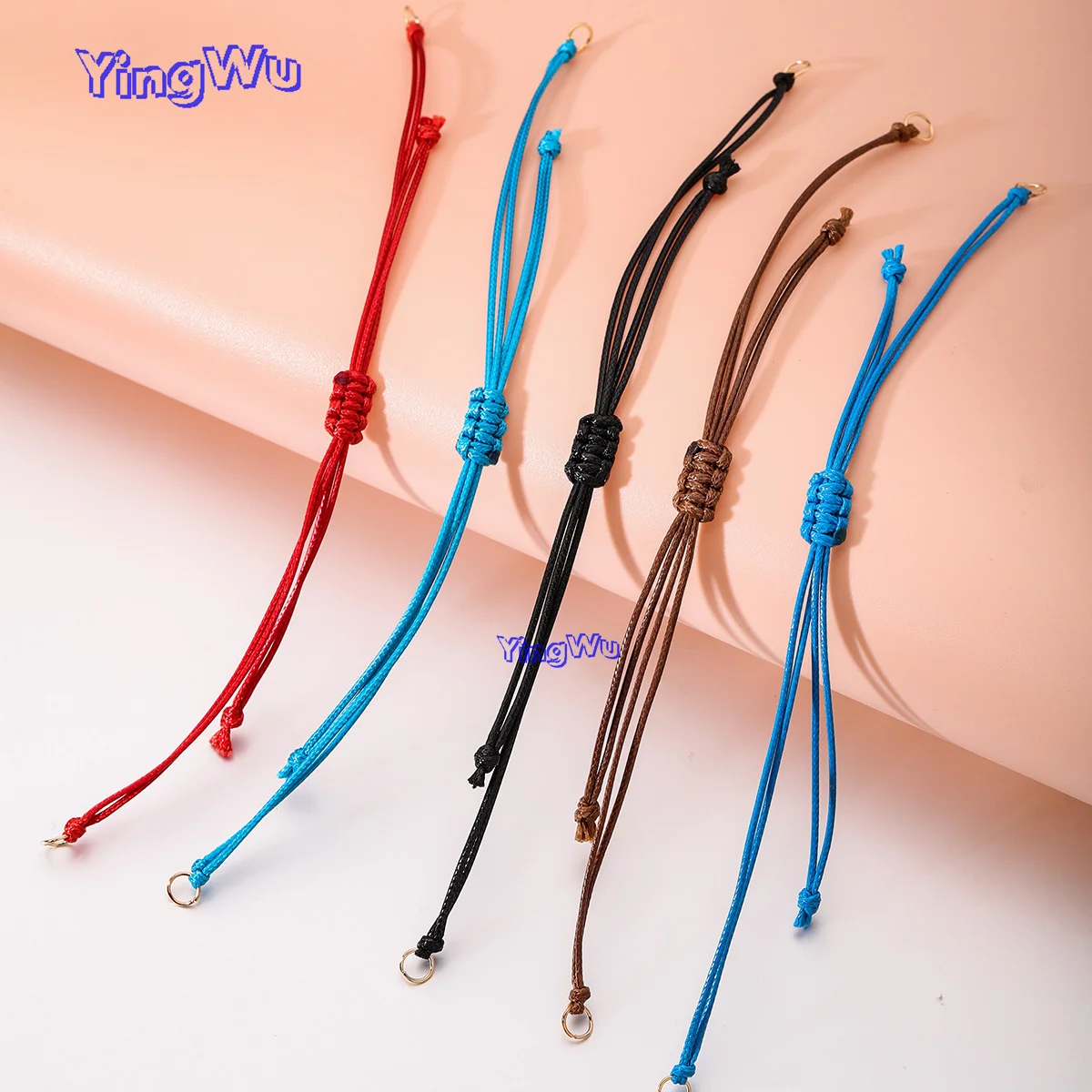 5pcs Multicolor Braid Adjustable Rope String Connector Charms Hand Chains For DIY Handmade Bracelet Accessories Jewelry Findings