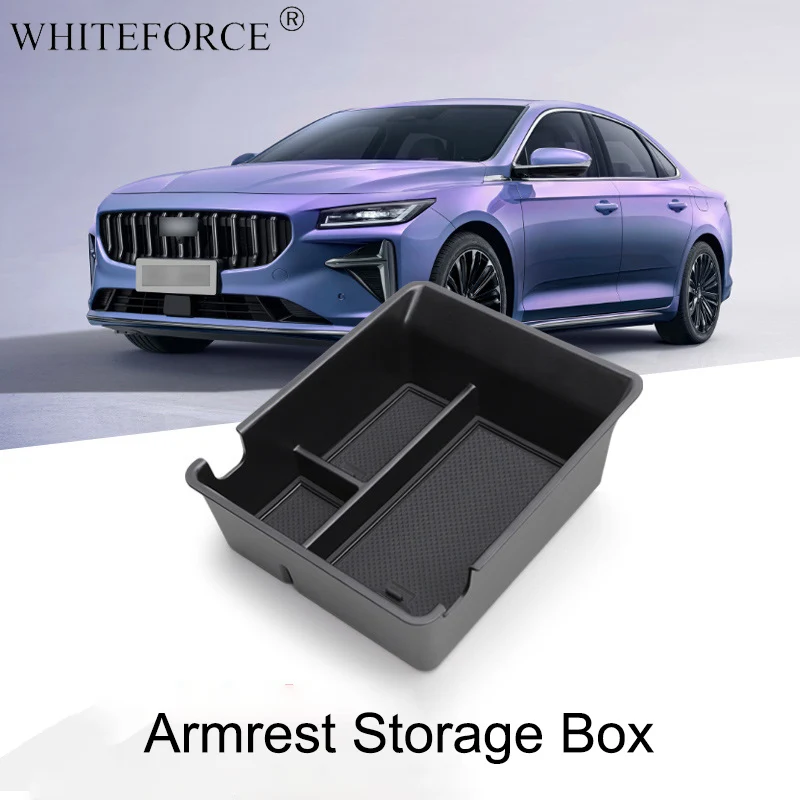 For Geely Starry L 2024 Car Armrest Storage Box Organizer Case Center Console Storage Waterproof and Anti Slip Tray Accessories