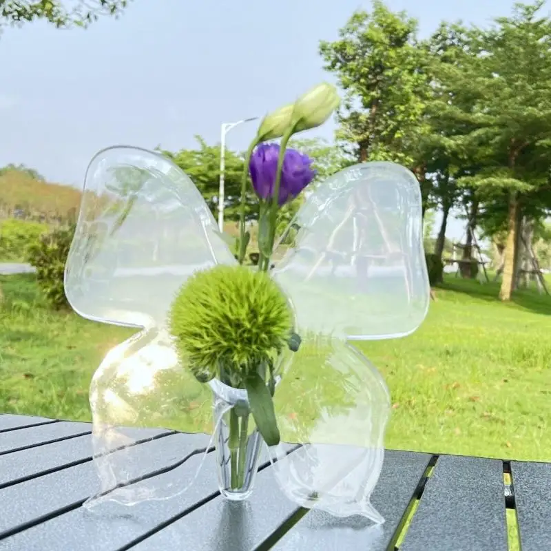 Aesthetic Butterfly Frame Acrylic Vases Shatterproof Flower Arrangement Holder for Wedding Centerpieces Tabletop Decors