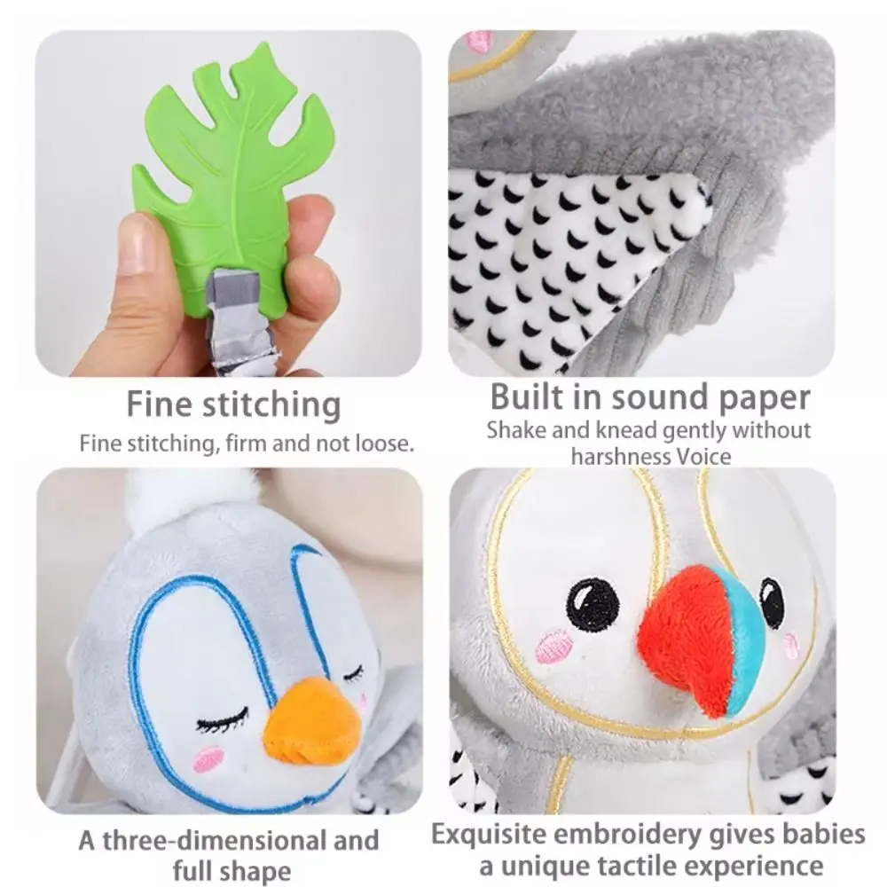 PP Cotton Cartoon Animal Bell Rabbit Penguin Montessori Newborn Rattles Toys Soft Wear-resistant Rattle Teether Toys