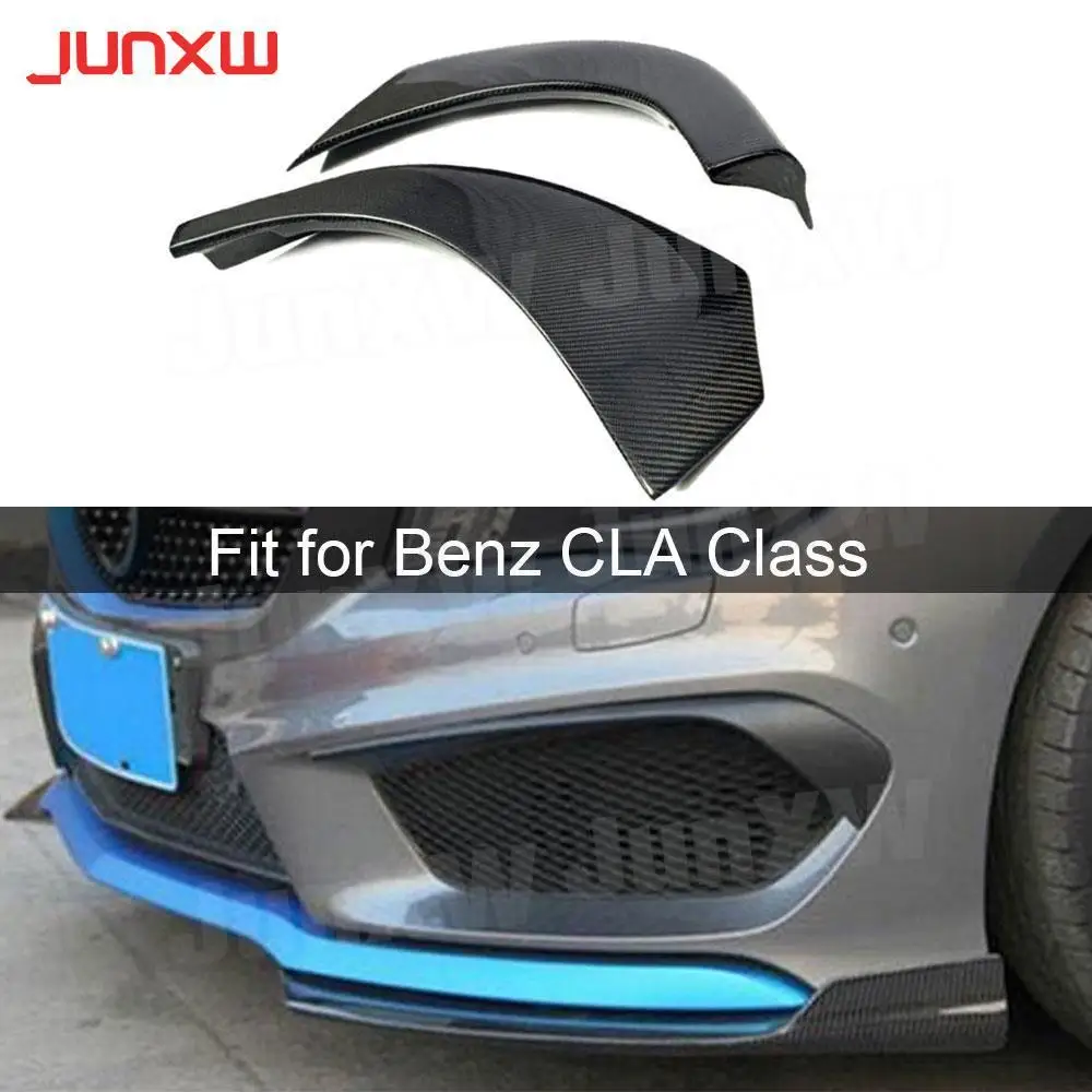 

Carbon Fiber Front Bumper Lip Splitters Flaps Spoiler For Benz CLA Class W117 C117 CLA250 CLA260 CLA45 2014-2016 2PCS/Set