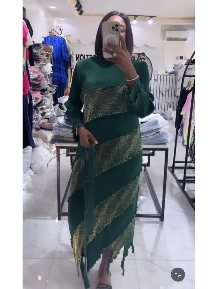 

Miyake Pleated Temperament Dress High-end Women's Clothing Spring and Summer 2025 Elegant Gentle Wind New Long Dresses New