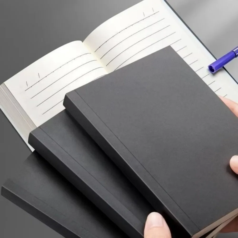 Nuevo cuaderno de bolsillo A6, línea gruesa, cuadrícula en blanco, Bloc de notas pequeño, cubierta de papel Kraft, 256 páginas, 128 hojas, cuaderno de notas