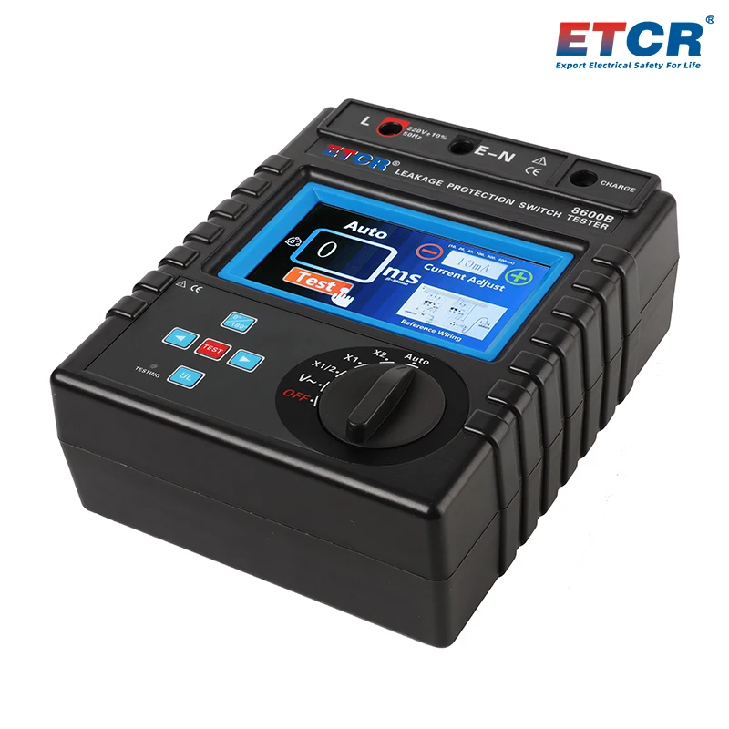 Vazamento Protetor Tester Medidor, RCD Dispositivo de Corrente Residual, ETCR8600B, 5-1000mA, alta qualidade, novo