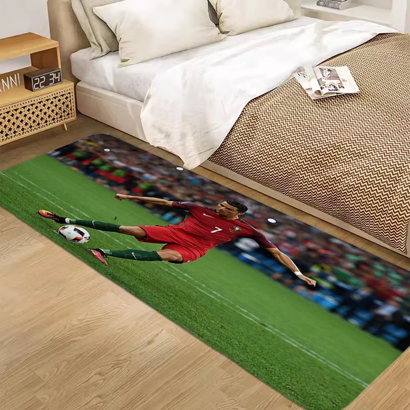 Custom Kitchen Carpet S-Cristiano Ronaldos Washable Non-slip Kitchen Rug Aesthetic Carpets for Living Room Floor Carpet Bath Mat