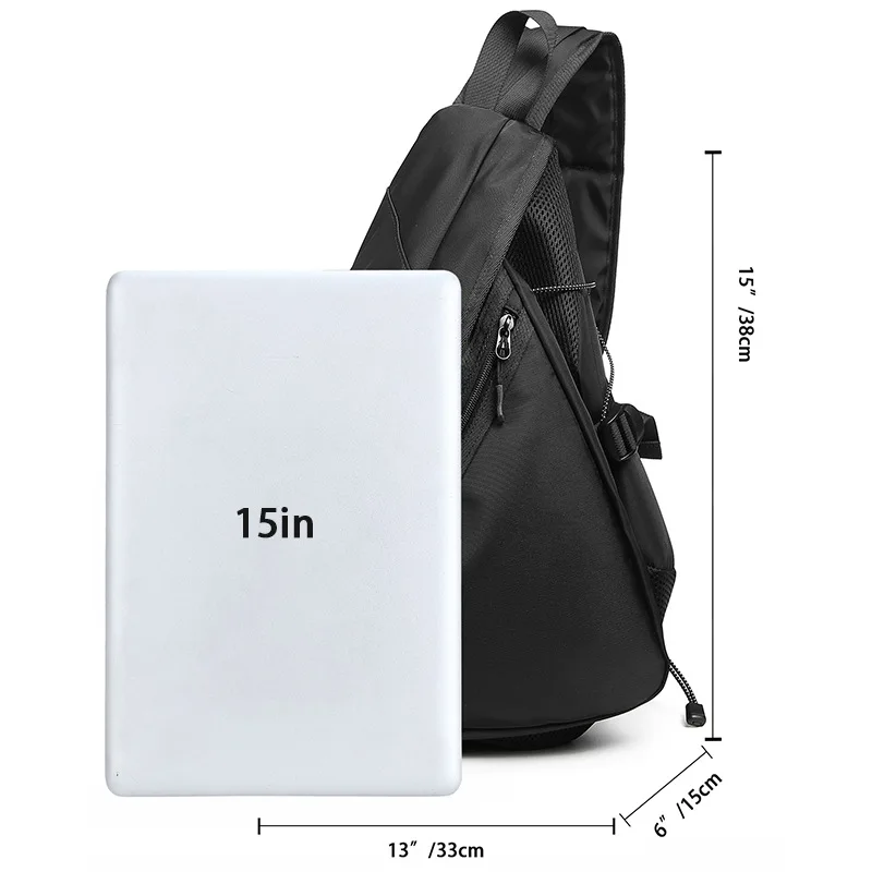 Men's Waterproof Tactical Sling Bag Nylon Chest Crossbody Pack for Cycling Hiking Travel