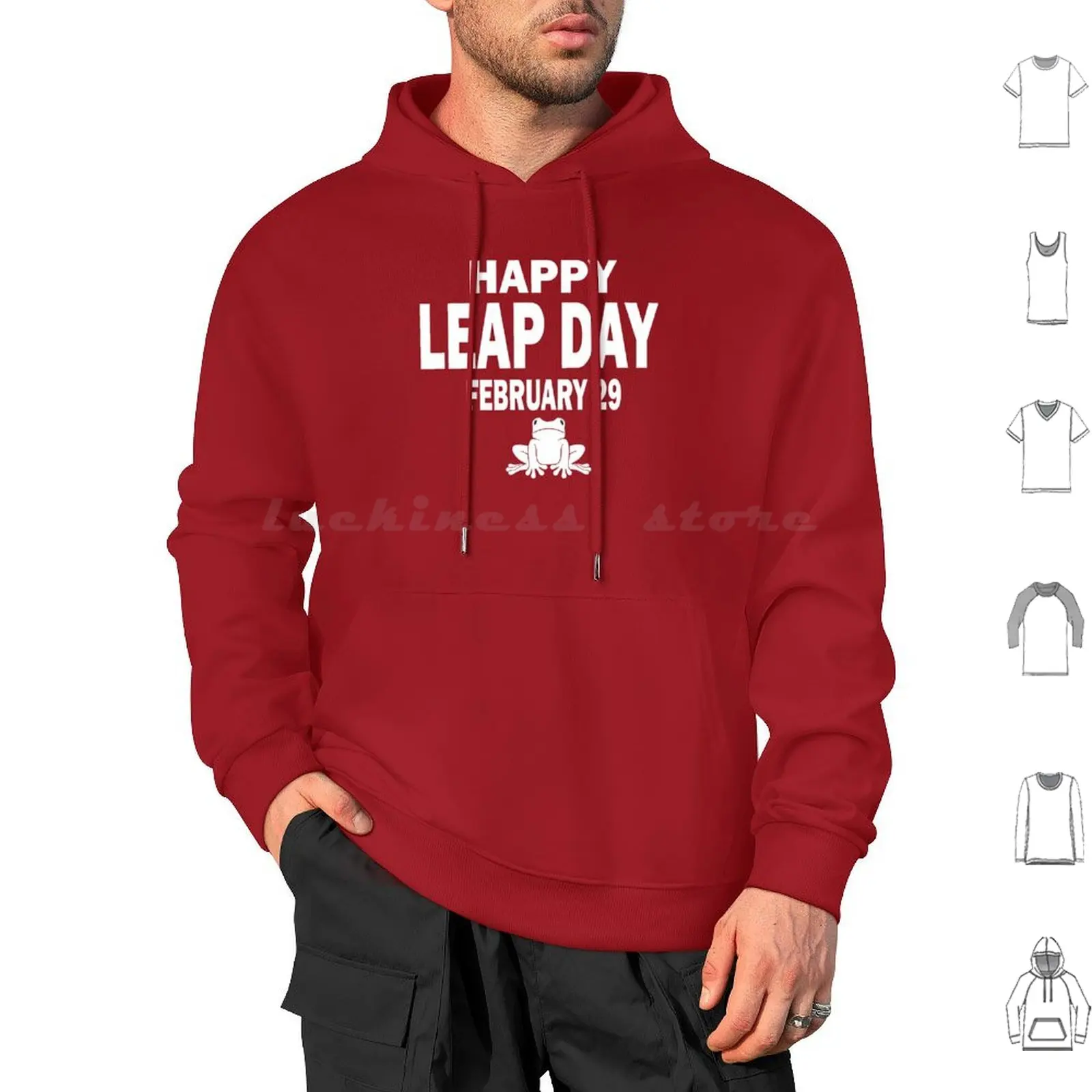 

Happy Leap Day Year 2024. February 29th Funny Frog Lovers Hoodie cotton Long Sleeve