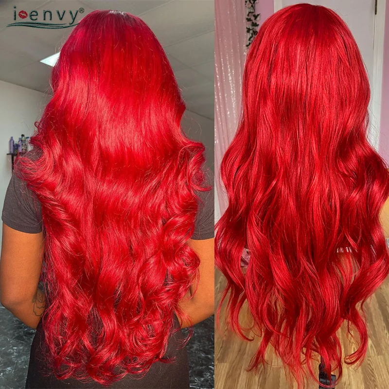 Long 34 99J Burgundy Body Wave 13X4 13X6 Hd Lace Front Human Hair Wigs Cherry Red Colored Lace Frontal Wig  For Women PrePlucked