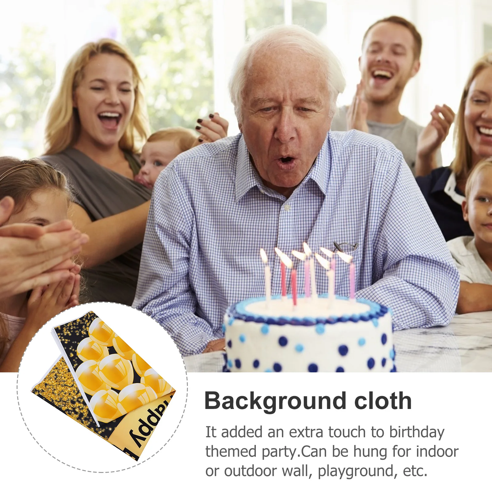 

1Pcs Birthday Decorations Backdrop Premium Durable Waterproof Decorative Background for Party Photos Birthday Backdrop