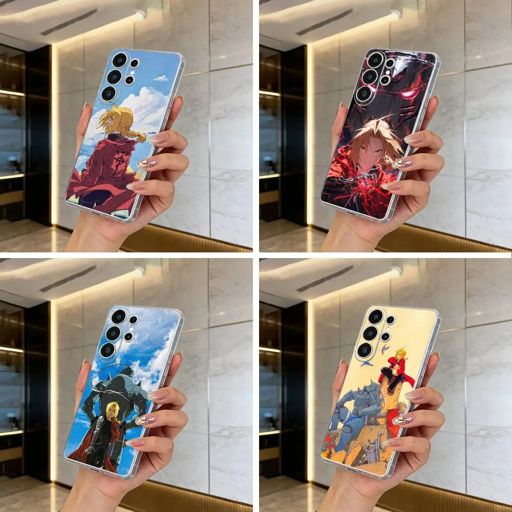 Fullmetal -Alchemist-Edward -Elric Clear Phone Case for Samsung S25, S24, S21, S22, S23, S30, Ultra, S20, Plus, FE, Lite