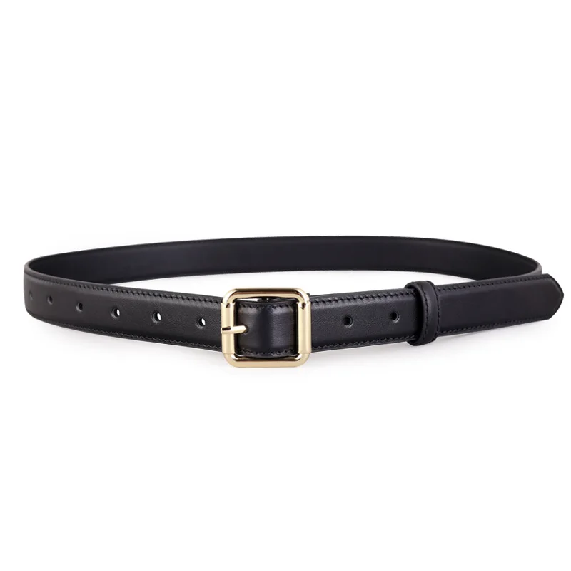 Ceinture en cuir véritable pour femme, nouvelle collection Célébrité Internet même style. Mode rétro. Décoratif polyvalent. Pour Jeans, Jeans