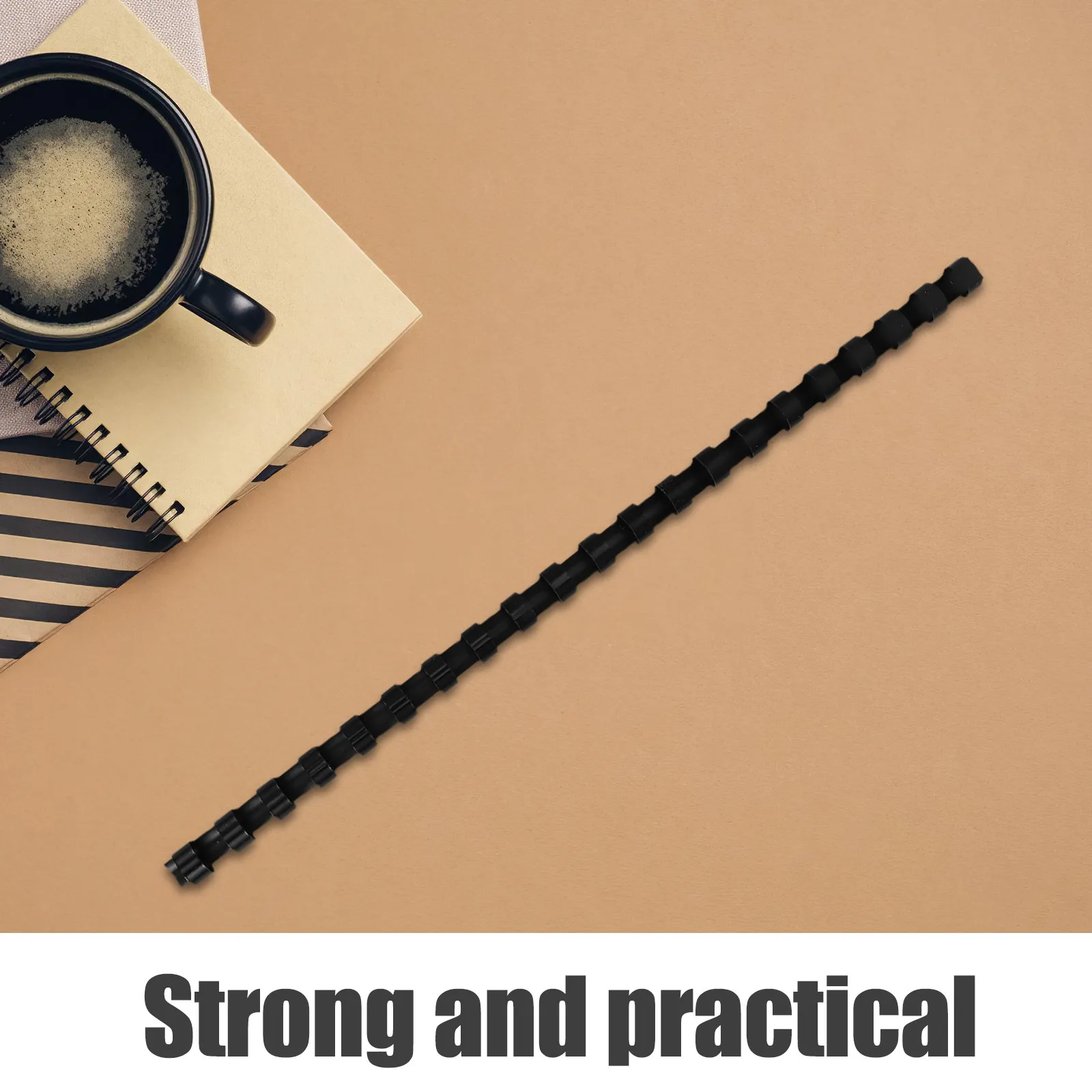 100Pcs Black Comb Binding Spines Plastic Coils 21 Ring 0.39 Inch Diameter Spiral Binding Supplies for A4 Document Notebook Book