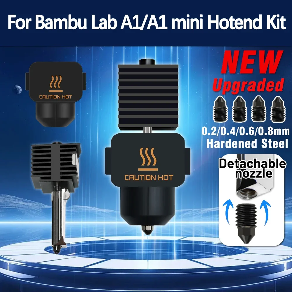 

Hotend для Bambu Lab A1 mini Assembly Hotend Kit 0,2 0,4 0,6 0,8 мм Сменное сопло для 3D-принтера Bamboo Lab A1/A1 mini