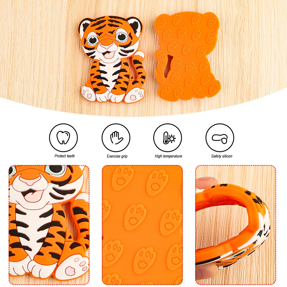 2pc Silicone Pendants Cartoon Animals Food Grade Silicone For Jewelry Making DIY Pacifier Chain Accessories