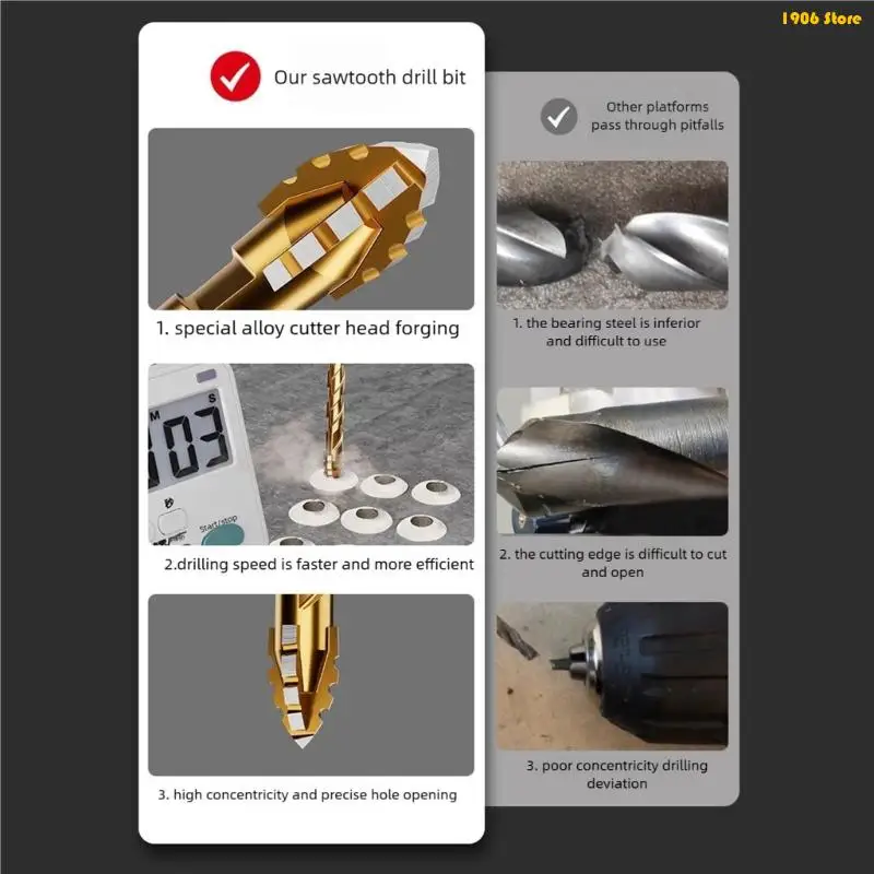 

U1JB 6/8/10/12 мм Эксцентриковое спиральное сверло Твердость наклонной головки Прочность Эксцентрик