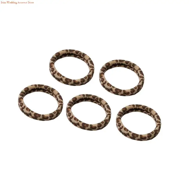 

G92D Резинки для волос с леопардовым принтом, 5 штук, нескользящие эластичные резинки для волос, легкий дизайн