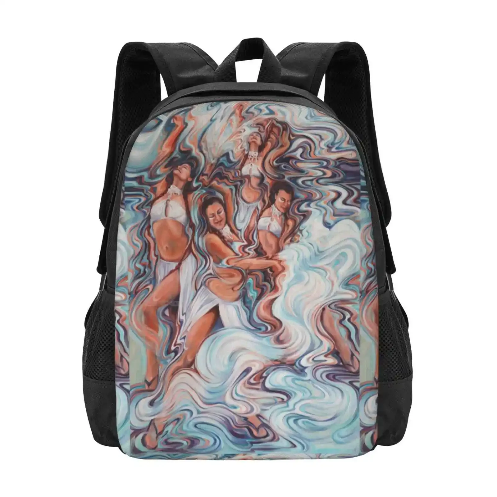 

Burning Fans Hot Sale Schoolbag Backpack Fashion Bags Oil Painting Movement Dance Fans Trippy